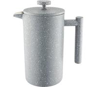 Café Olé CFD Granite Cafetière, corps à double paroi en acier inoxydable 18/10 et filtre à mailles, finition effet granit gris, 1000 ml (8 tasses à espresso ou 4 tasses)