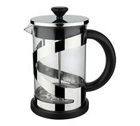 Café Olé Classico Chrome Cafetière, 600 ml / 2 tasses / 5 tasses à espresso, cafetière à piston, filtre en acier inoxydable, corps en verre, finition chromée