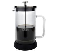 Café Olé Doppio Cafetière à double paroi en verre avec base antidérapante en silicone 8 tasses à expresso 1000 ml, Noir