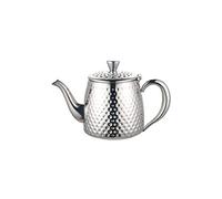 Café Olé Sandringham Théière avec effet martelé en acier inoxydable 18/10 - fini miroir, argent, 18oz, 0.5L