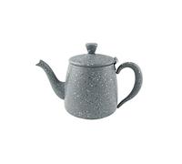 Café Olé Théière de première qualité en acier inoxydable avec une boule à thé intégrée - fini granit gris, 18 oz PT-018GG