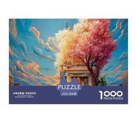 Cafe on The Corner of Street 1000 Pcs Carton Extra-épais Coffret De Puzzles Blooming Tree Stimulant Et Éducatif Jeu Familial Puzzles pour Adultes Et Enfants 52x38cm/1000pcs