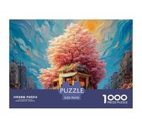 Cafe on The Corner of Street 1000 Pcs Carton Premium Coffret De Puzzles Blooming Tree Stimulant Et Éducatif Jeu Familial Puzzles As Birthday Gifts 70x50cm/1000pcs