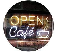 Café OPEN Coffee Kitchen Decoration Bar Beer Dual Color LED Enseigne Lumineuse Neon Sign Blanc et jaune 600 x 400mm st6s64-i2011-wy