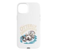 Café Otterly Unbothered Cute Relaxed Otter Coque pour iPhone 15 Plus