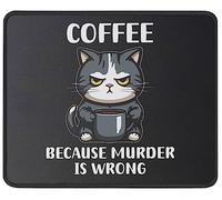 Café Parce Que Le Meurtre Est Mal Chat Tapis De Souris Gaming Petit Mousepad Résistant À Usure Mouse Pad pour Jeu Voyage Travail 25X30Cm
