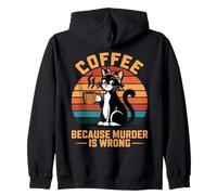 Café parce que le meurtre est une erreur, café drôle et chat noir Sweat à Capuche