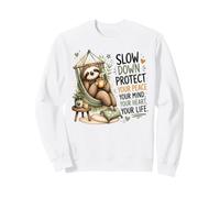 Café Paresseux Relaxant Protégez Votre Vie l'esprit de Paix Sweatshirt