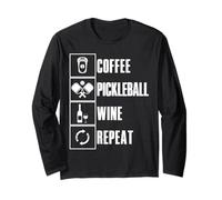 Café Pickleball Vin Ripeat Saying for Pickle Ball Manche Longue