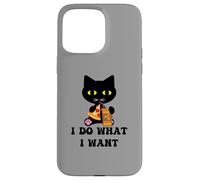 Café Pizza Vintage Chat Noir I Do What I Want Funny My Cat Coque pour iPhone 15 Pro Max
