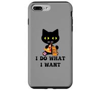 Café Pizza Vintage Chat Noir I Do What I Want Funny My Cat Coque pour iPhone 7 Plus/8 Plus