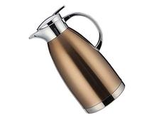 Café Pot Thermos,Carafe Thermique En Acier Inoxydable,Pichet Thermo à Double Paroi,Vacuum Isolé Pot De Café,pour Café,Jus,Lait (Brown,1.8L)