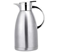 Café Pot Thermos,Carafe Thermique En Acier Inoxydable,Pichet Thermo à Double Paroi,Vacuum Isolé Pot De Café,pour Café,Jus,Lait (Silver,1.8L)