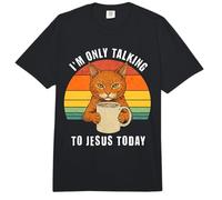 Café pour Chat I'm Only Talking to Jesus Today Comfort Colors Adult Heavyweight T-Shirt