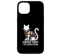 Café, Premier Chat, câlins, deuxième Matin Coque pour iPhone 13
