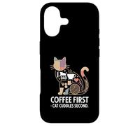 Café, Premier Chat, câlins, deuxième Matin Coque pour iPhone 17