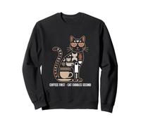 Café, Premier Chat, câlins, deuxième Matin Sweatshirt