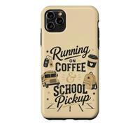 Café rétro avec ramassage Scolaire Mom Morning Run Vibe Coque pour iPhone 11 Pro Max