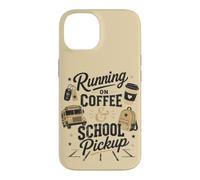 Café rétro avec ramassage Scolaire Mom Morning Run Vibe Coque pour iPhone 14