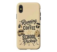 Café rétro avec ramassage Scolaire Mom Morning Run Vibe Coque pour iPhone X/XS