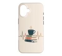 Café rétro pour Amateurs de Livres, Lecture de Rythme Cardiaque, esthétique Coque pour iPhone 16
