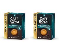 Café Royal Espresso Decaffeinato 36 Capsules pour Cafetière à Café Nespresso - Intensité 5/10 - Capsules de Café en Aluminium certifiées UTZ (Lot de 2)