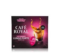 Café Royal Lungo Forte 16 Dosettes Compatibles avec le Système NESCAFE Dolce Gusto Intensité 8/10