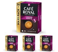 Café Royal Lungo Forte - Capsules de café compatibles Nespresso, 100% Arabica, intensité 8/12, Rainforest Alliance, 36 capsules (Lot de 4)