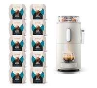CAFE ROYAL SWITZERLAND PROFESSIONAL Machine à Café CoffeeB Globe Blanc 1.3L avec 90 Coffee Balls Déca - 100% Compostables
