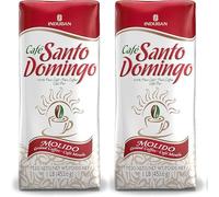 Café Santo Domingo Molido - Lot de 2 x 453 g | Grillé moulu d'origine dominicaine | 100 % café arabica | Marque Induban