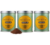 Café Saula, Pack de 3 boîtes de 250 gr. Premium Organic 100% Arabica moulu