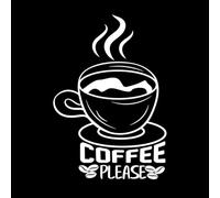 café s'il vous plaît, le café peut être utilisé Stickers muraux 50.4x73.2cm Embellissement mural Blanc