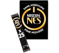 Café Soluble Instantané Sans Amertume et Fine Mousse, Boîte de 25 Sticks Individuels pour une Préparation Rapide et Douce - Lot de 4