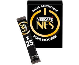 Café Soluble Instantané Sans Amertume et Fine Mousse, Boîte de 25 Sticks Individuels pour une Préparation Rapide et Douce - Lot de 4