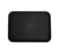 Café Standard cafétéria plateau de restauration rapide 2 pièces, plateau antidérapant de qualité restaurant en PP épaissi, servir des plateaux emboîtables plateau de service 12 "x 16.3"(Noir)