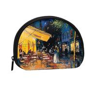Cafe Terrace at Night Printed Coin Purse Pouch Shell Pouch Wallet Mini Storage Bag Cosmetic Bag Holder for Women Girls, Noir , Taille unique, Pochette à monnaie