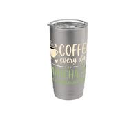Café tous les jours Matcha occasionnellement Typographie rétro Gobelet isotherme en acier inoxydable double paroi