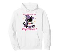 Café « Trop fatigué pour être mystérieux » Cat Witch Sweat à Capuche