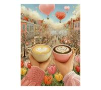 Café Tulipes Rue 1000 Pièces Mini Puzzle pour Adultes