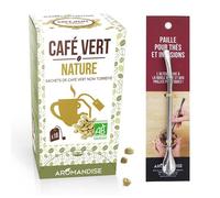 Café vert nature 18 sachets + paille inox avec filtre Aromandise