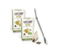 Café vert nature 36 sachets + paille inox avec filtre VERT G