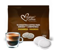 Café VIGOUREUX (10 Paquets de 18 Dosettes - tot. 180) compatible avec Senseo, café fort et intense
