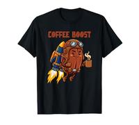 Caféine Boost Graphique drôle Grain de café Rocket T-Shirt Graphique avec Valeur