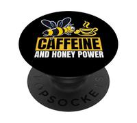 Cafeine et Honey Power Bruning Beekeepers and Coffee PopSockets PopGrip Adhésif