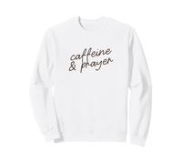 Caféine et prière Script de Phrase de Foi Minimaliste drôle Sweatshirt