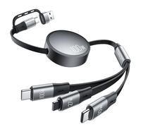 CAFELE Dual-USB-C Câble Multi 6 en 1,Câble Rétractable à Charge Rapide 100W PD3.1/QC5.0,[100W+10W+L27W] Câble Chargeur Multi Embout,für 16 15 14 13 12,Galaxy S25,Pad MaBook Pro Air/35-110CM