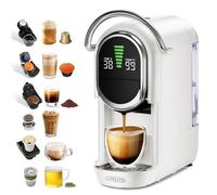 Cafelffe Machine à Café Multi-Capsules MK-609S 6 en 1, 7 tailles de tasse, machine expresso 19 bars, compatible avec les capsules NES Original/DG/ESE/K-Cup, le thé et le café moulu, 1450 W