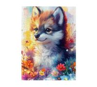 Cafemira Puzzle en bois animal de 500 pièces, une fille regardant les galaxies et les étoiles lointaines, loisirs créatifs pour adultes, soulage le stress et profitez du plaisir de résoudre