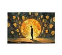 Cafemira Puzzle en bois de 1 000 pièces, un homme face à différentes émotions dans le miroir, brainstorming pour soulager le stress, jeu créatif et cadeaux de fête, œuvre d'art, décoration murale