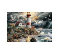 Cafemira Puzzle en bois de 1000 pièces pour adulte, phare avant la tempête, détendez-vous et profitez du plaisir de résoudre des puzzles, exercez vos mains sur la capacité et la patience de pensée